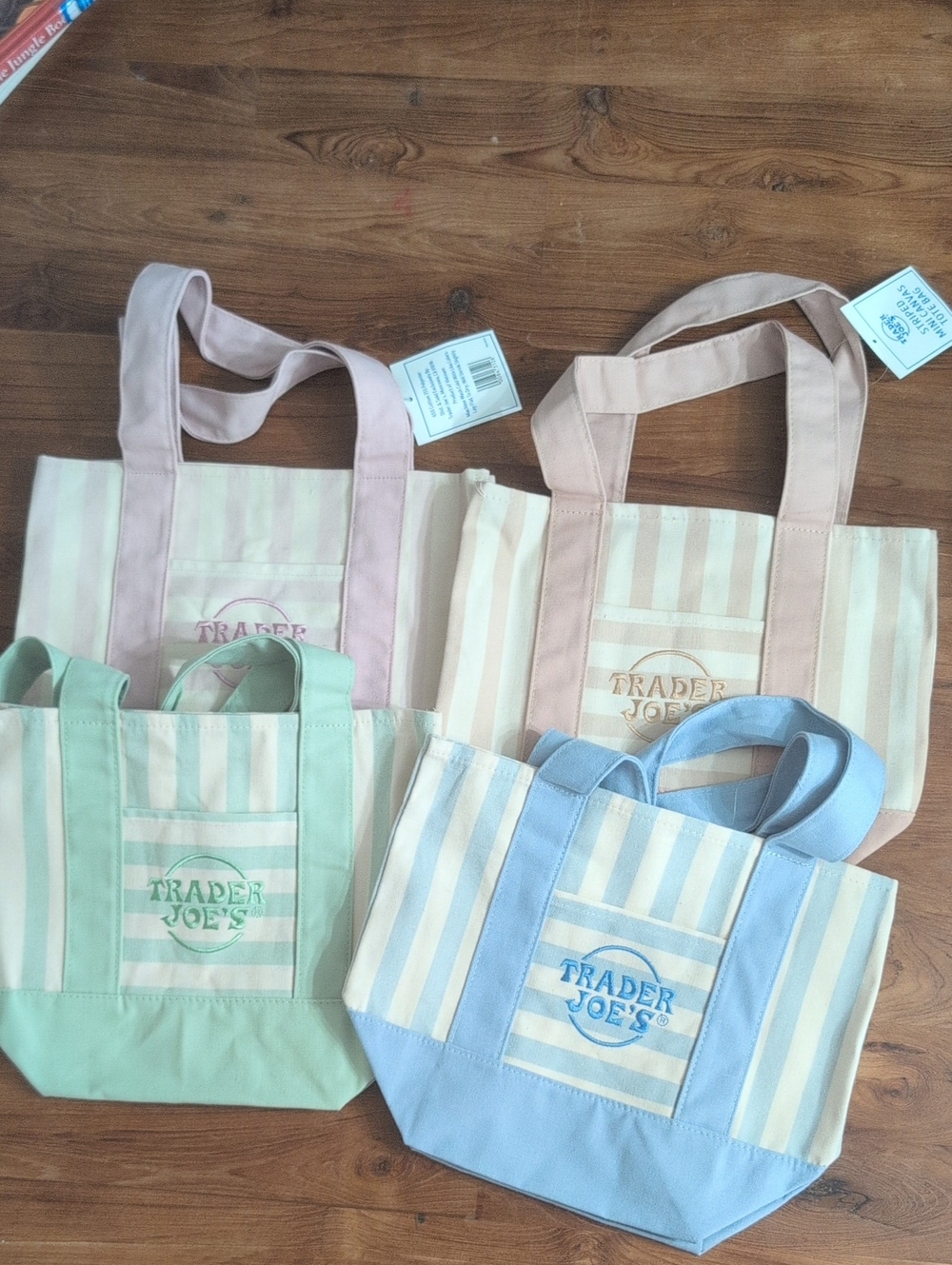 NWT Summer 2026! Stripe Canvas Tote Bags - Limited Edition